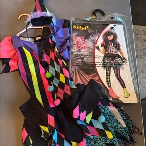 Child Neon Circus Clown Costume - size 4-6
